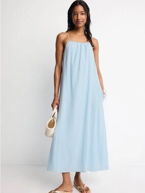 Solid & Striped Light Blue Spaghetti-Strap Maxi Dress